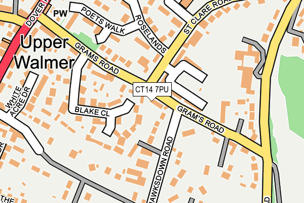 CT14 7PU map - OS OpenMap – Local (Ordnance Survey)