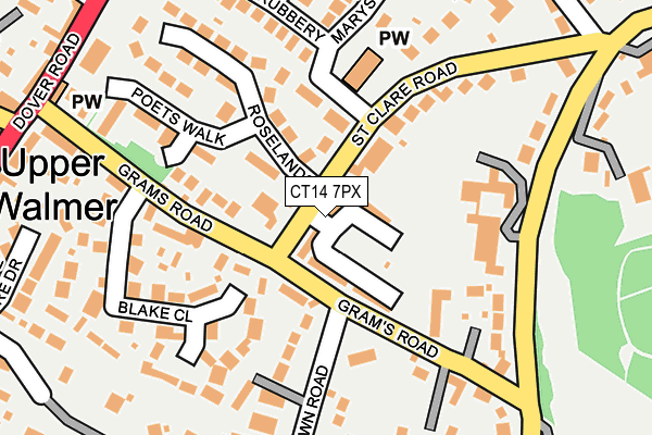 CT14 7PX map - OS OpenMap – Local (Ordnance Survey)