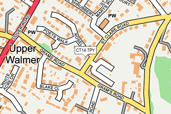 CT14 7PY map - OS OpenMap – Local (Ordnance Survey)