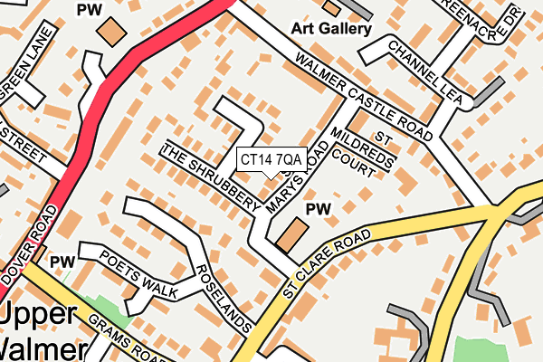 CT14 7QA map - OS OpenMap – Local (Ordnance Survey)