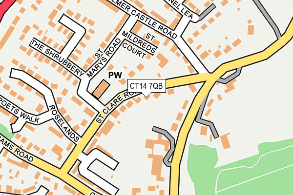 CT14 7QB map - OS OpenMap – Local (Ordnance Survey)