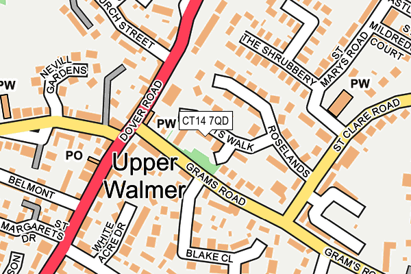 CT14 7QD map - OS OpenMap – Local (Ordnance Survey)