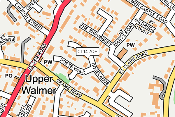 CT14 7QE map - OS OpenMap – Local (Ordnance Survey)