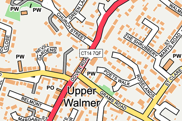 CT14 7QF map - OS OpenMap – Local (Ordnance Survey)