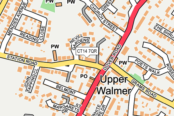 CT14 7QR map - OS OpenMap – Local (Ordnance Survey)
