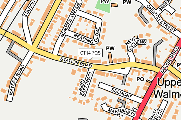CT14 7QS map - OS OpenMap – Local (Ordnance Survey)