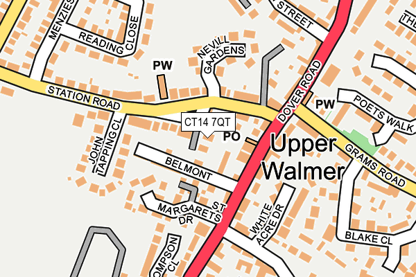 CT14 7QT map - OS OpenMap – Local (Ordnance Survey)