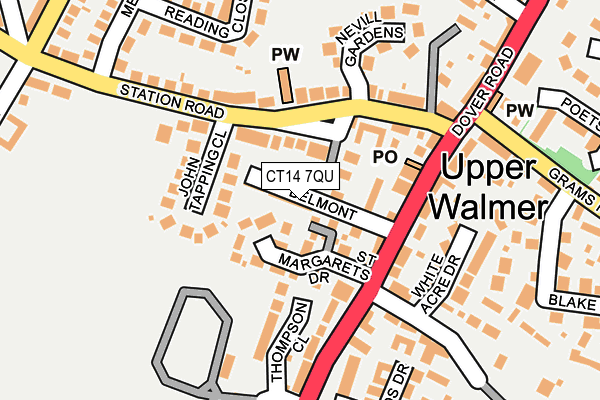 CT14 7QU map - OS OpenMap – Local (Ordnance Survey)