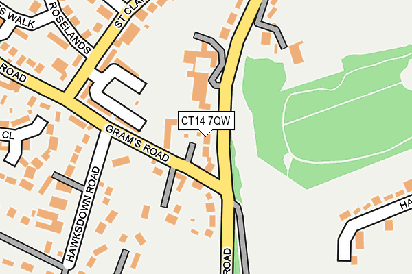 CT14 7QW map - OS OpenMap – Local (Ordnance Survey)