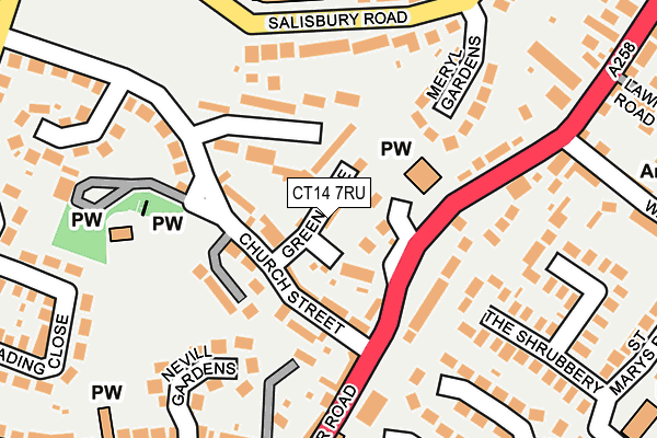 CT14 7RU map - OS OpenMap – Local (Ordnance Survey)