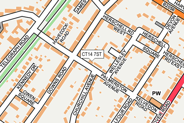 CT14 7ST map - OS OpenMap – Local (Ordnance Survey)