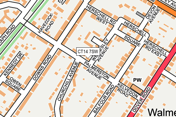 CT14 7SW map - OS OpenMap – Local (Ordnance Survey)