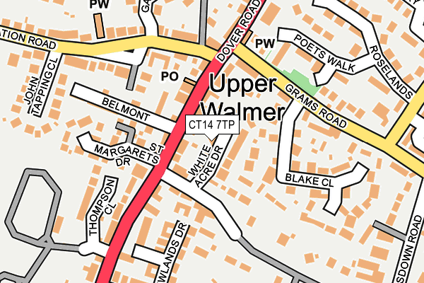 CT14 7TP map - OS OpenMap – Local (Ordnance Survey)