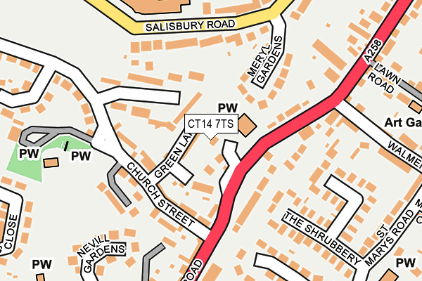 CT14 7TS map - OS OpenMap – Local (Ordnance Survey)