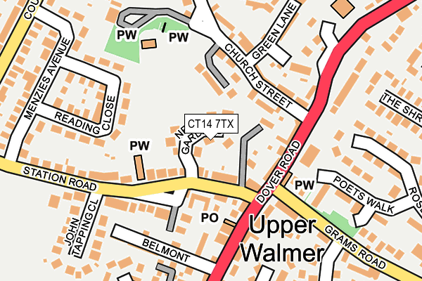 CT14 7TX map - OS OpenMap – Local (Ordnance Survey)