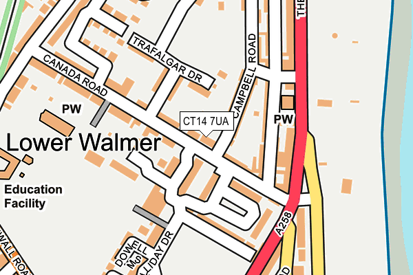 CT14 7UA map - OS OpenMap – Local (Ordnance Survey)