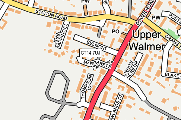 CT14 7UJ map - OS OpenMap – Local (Ordnance Survey)