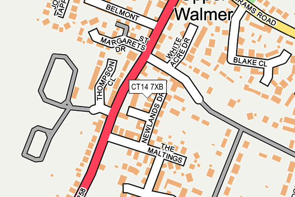 CT14 7XB map - OS OpenMap – Local (Ordnance Survey)