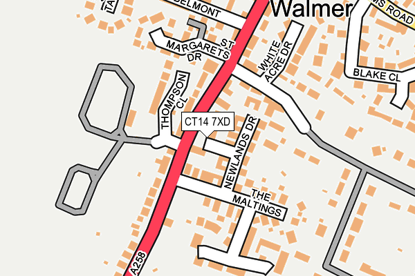 CT14 7XD map - OS OpenMap – Local (Ordnance Survey)
