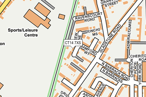 CT14 7XS map - OS OpenMap – Local (Ordnance Survey)