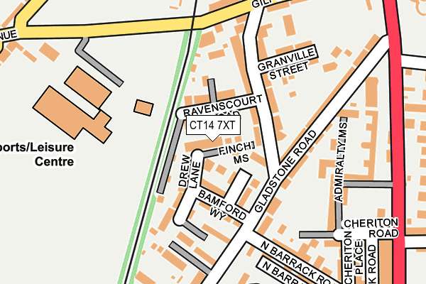 CT14 7XT map - OS OpenMap – Local (Ordnance Survey)