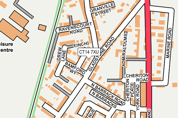 CT14 7XU map - OS OpenMap – Local (Ordnance Survey)