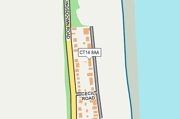 CT14 8AA map - OS OpenMap – Local (Ordnance Survey)