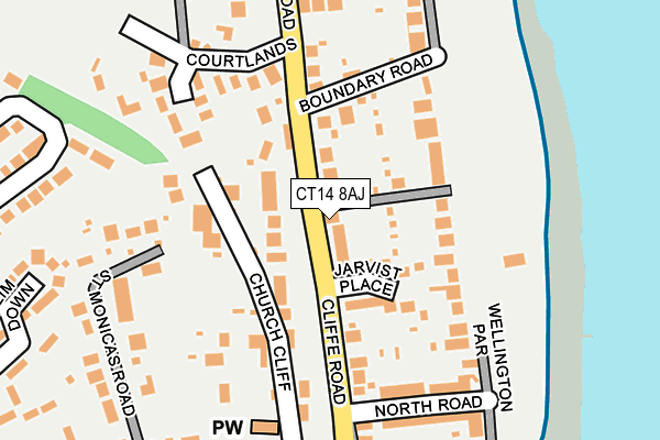 CT14 8AJ map - OS OpenMap – Local (Ordnance Survey)