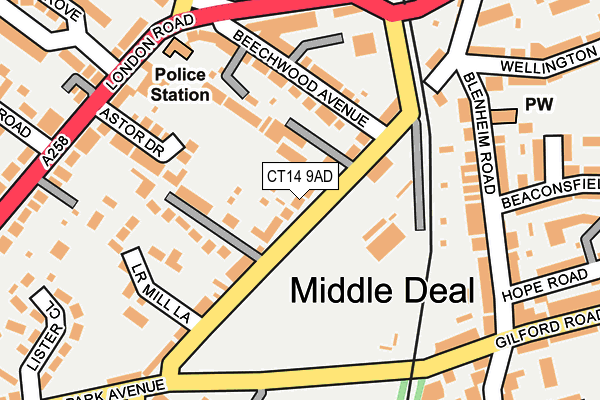 CT14 9AD map - OS OpenMap – Local (Ordnance Survey)