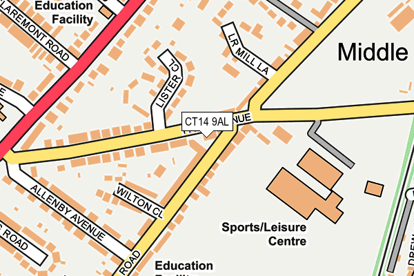 CT14 9AL map - OS OpenMap – Local (Ordnance Survey)