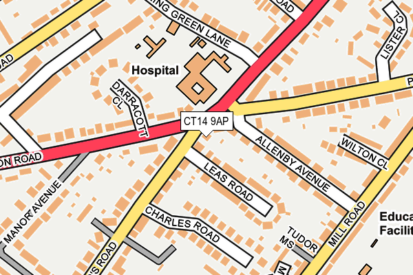 CT14 9AP map - OS OpenMap – Local (Ordnance Survey)