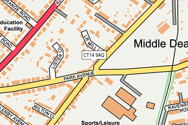 CT14 9AQ map - OS OpenMap – Local (Ordnance Survey)