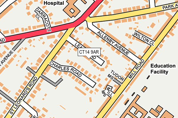 CT14 9AR map - OS OpenMap – Local (Ordnance Survey)