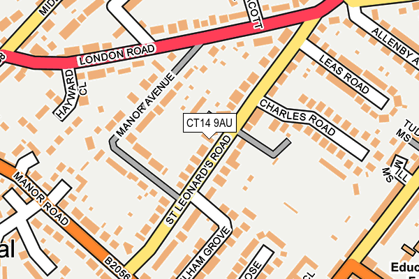 CT14 9AU map - OS OpenMap – Local (Ordnance Survey)