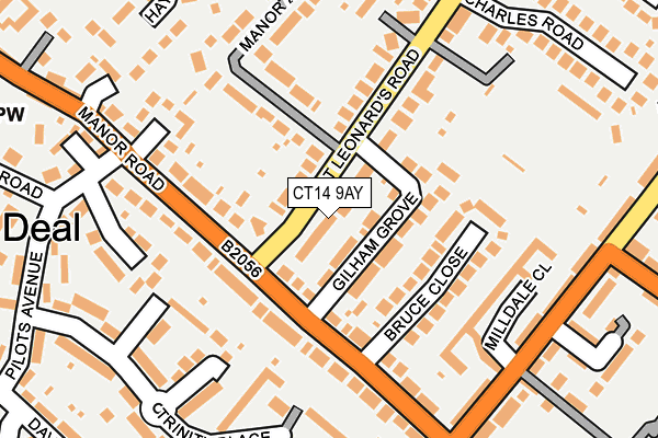 CT14 9AY map - OS OpenMap – Local (Ordnance Survey)