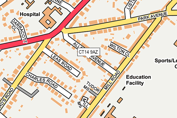 CT14 9AZ map - OS OpenMap – Local (Ordnance Survey)