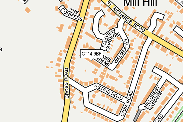 CT14 9BF map - OS OpenMap – Local (Ordnance Survey)