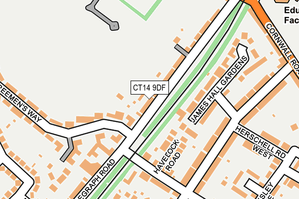 CT14 9DF map - OS OpenMap – Local (Ordnance Survey)
