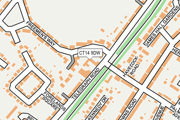 CT14 9DW map - OS OpenMap – Local (Ordnance Survey)