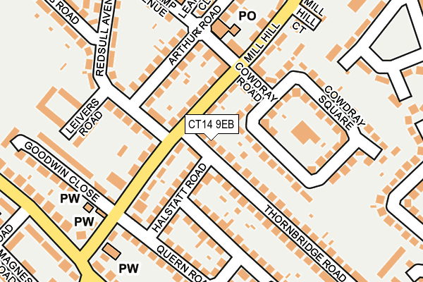 CT14 9EB map - OS OpenMap – Local (Ordnance Survey)