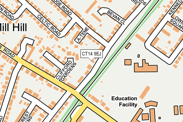 CT14 9EJ map - OS OpenMap – Local (Ordnance Survey)