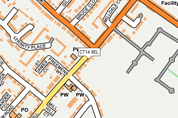 CT14 9EL map - OS OpenMap – Local (Ordnance Survey)