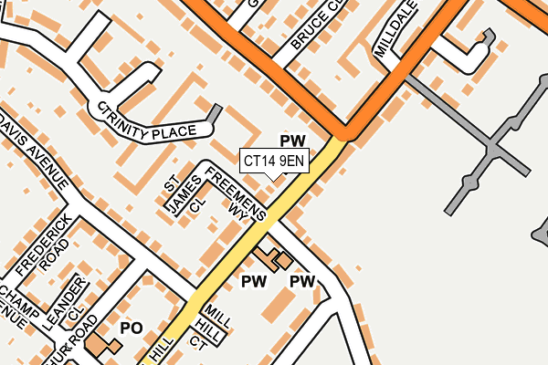 CT14 9EN map - OS OpenMap – Local (Ordnance Survey)