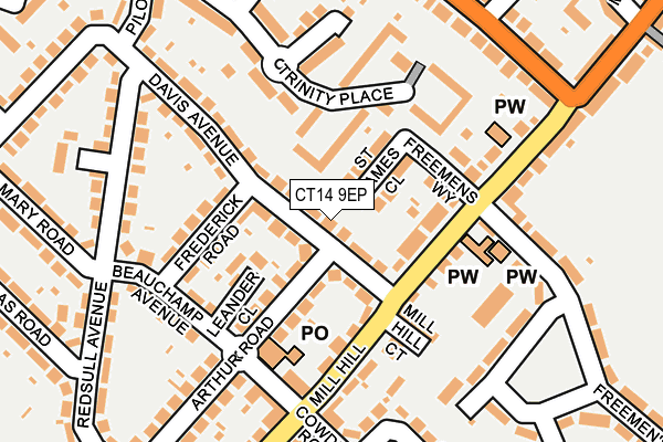 CT14 9EP map - OS OpenMap – Local (Ordnance Survey)