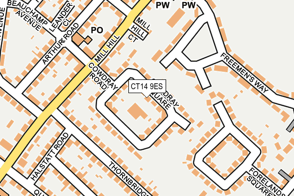 CT14 9ES map - OS OpenMap – Local (Ordnance Survey)