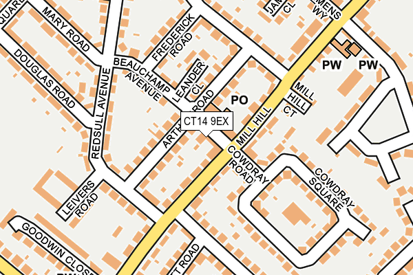 CT14 9EX map - OS OpenMap – Local (Ordnance Survey)