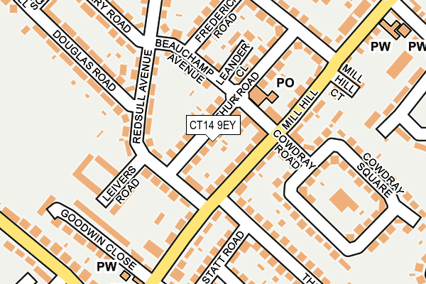 CT14 9EY map - OS OpenMap – Local (Ordnance Survey)