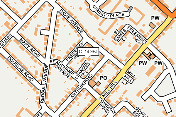 CT14 9FJ map - OS OpenMap – Local (Ordnance Survey)