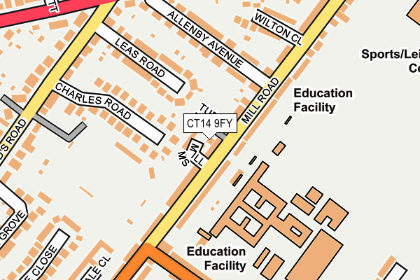 CT14 9FY map - OS OpenMap – Local (Ordnance Survey)