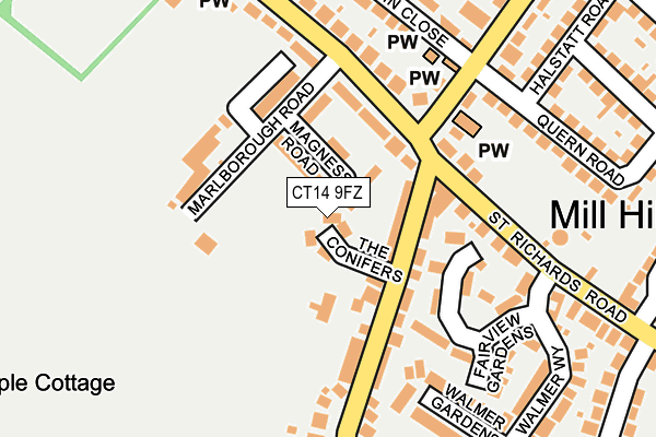 CT14 9FZ map - OS OpenMap – Local (Ordnance Survey)